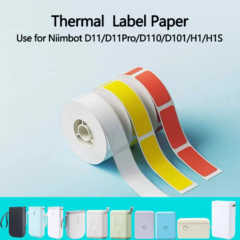 Niimbot D110/D11/D11Pro/D101/H1/H1S White Color Thermal Label Date Price Printing Paper Classification Waterproof Name Stickers