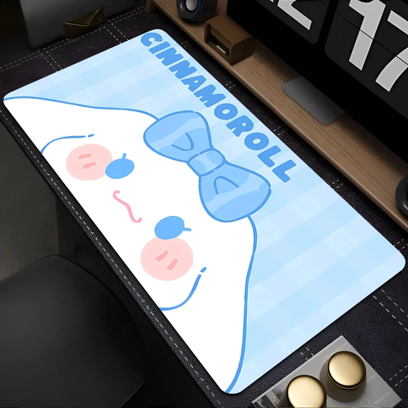 Gaming Mouse Pad Cushions Non-slip Table Carpet Kawaii Blue Bowknot Mousepad Cute C-cinnamoroll Gamepad Desk Gadget Mouse Mat
