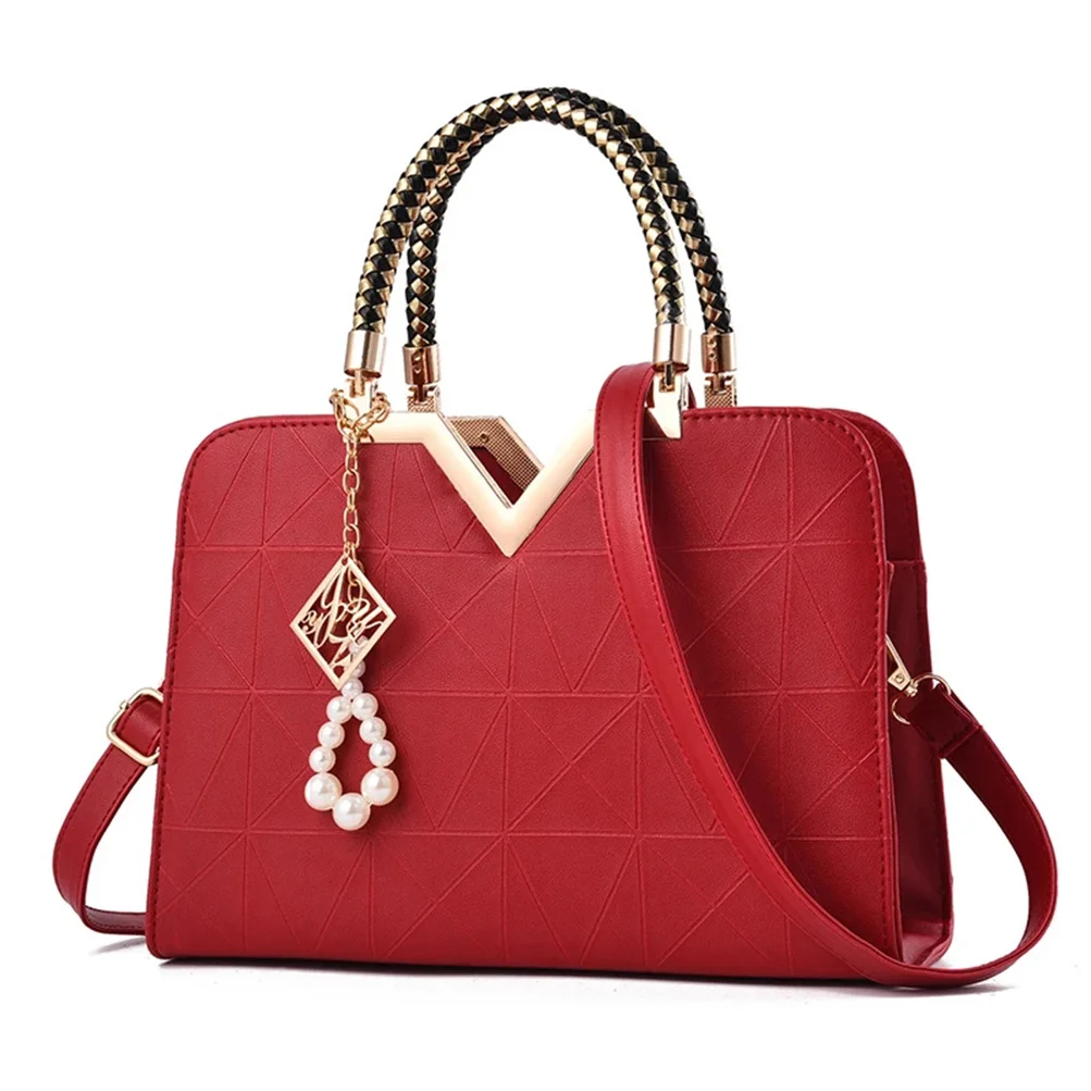 

Top-handle Bags Designer Shoulder Bag for Women's Fashion Handbags High Quality New Woman Unusual Pu Shell Beading Zipper