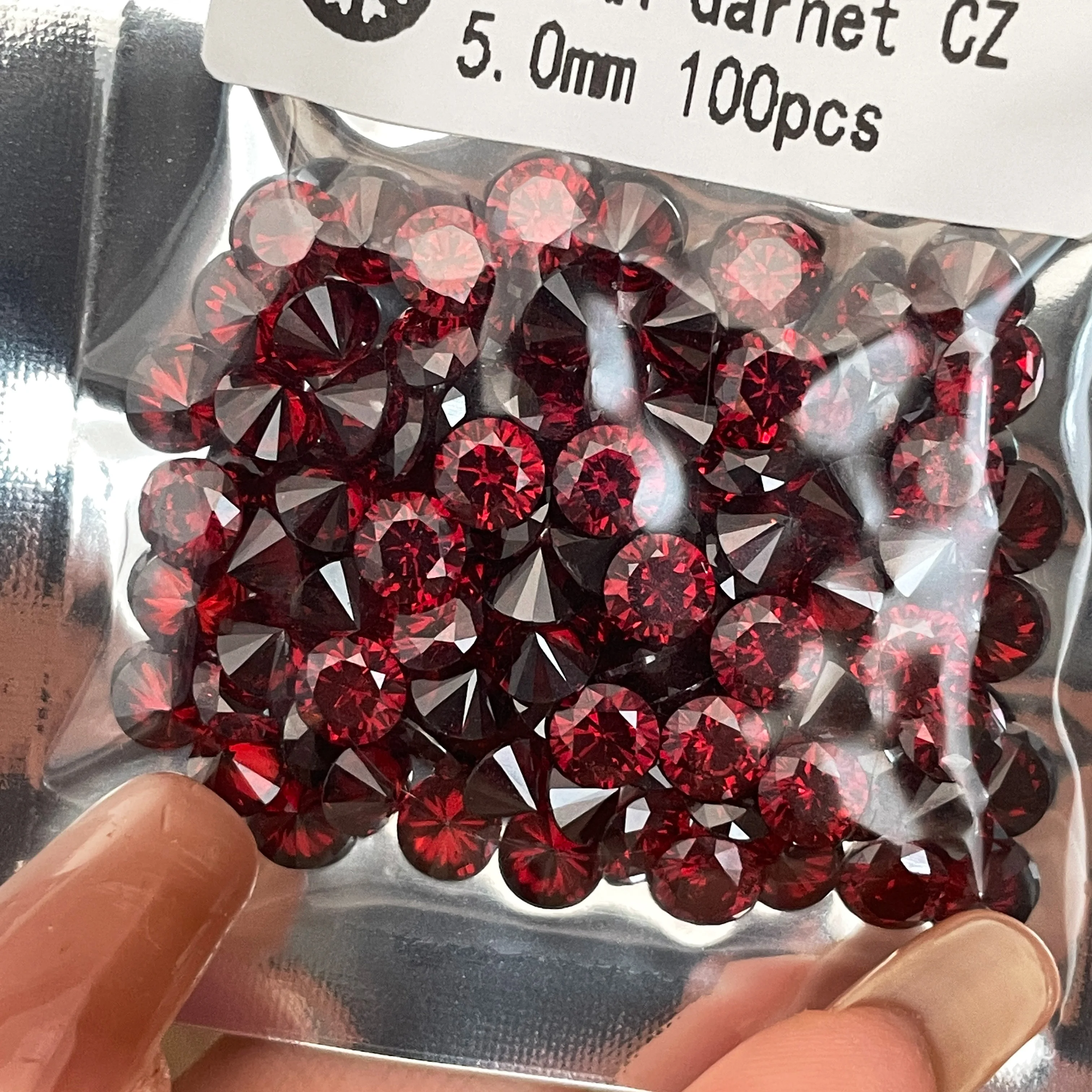 D-Garnet Super High Quality  Round Cubic Zirconia Stone 1.0~12.0mm 10pcs~1000pcs Loose CZ Synthetic Gems For Jewelry DIY Making