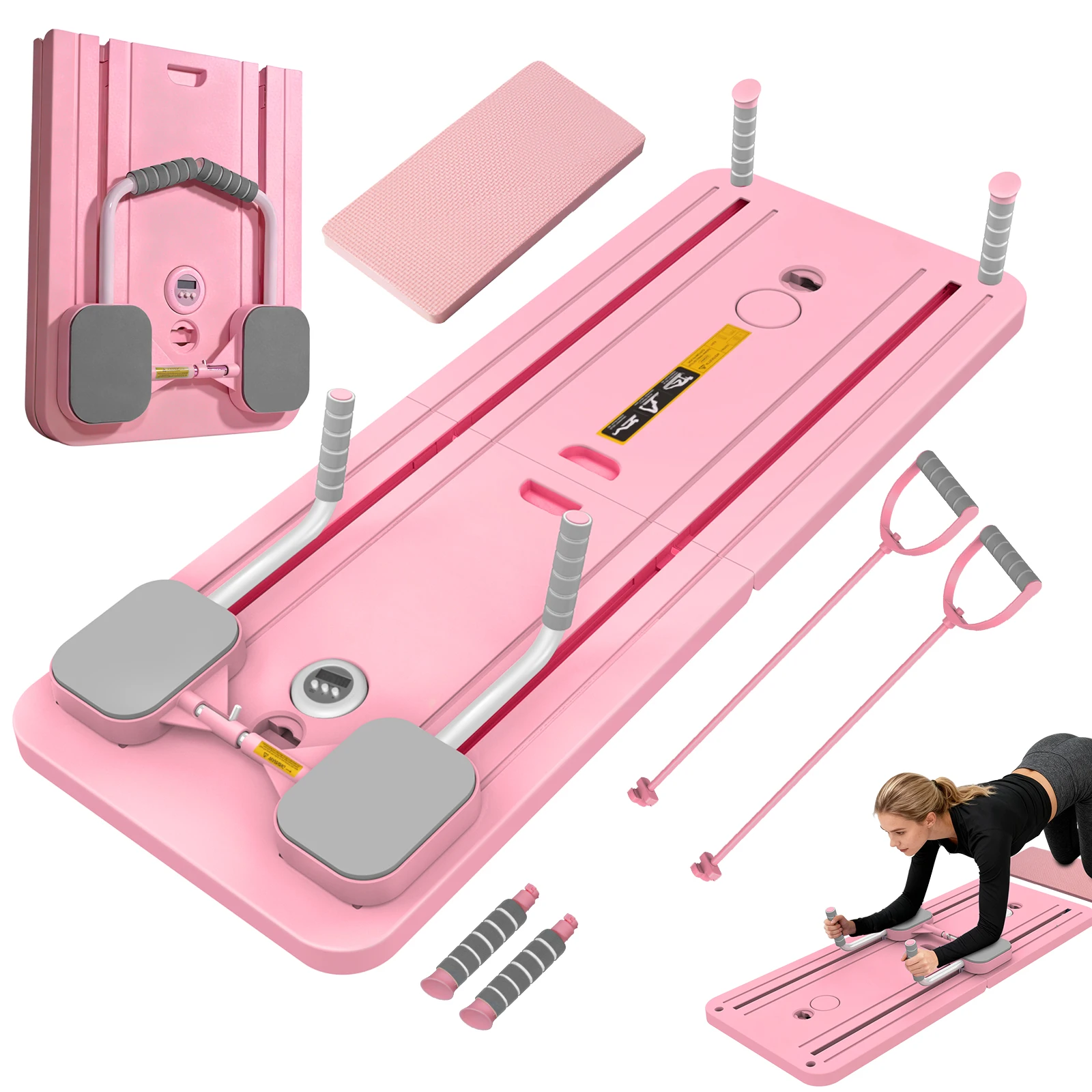 Planche de fitness abdominale multifonctionnelle pour la maison, planche d'exercice de gym, assistant Pilates, support pour pompes, roue abdominale pour fitness à domicile