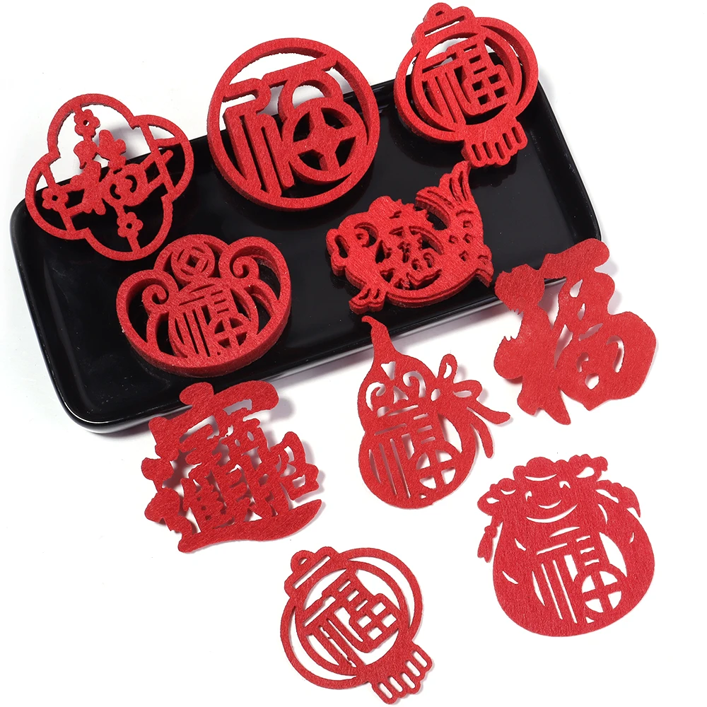 

Mini Chinese New Year Decoration Sticker Hand-thrown Lucky Characters Wedding Decor Spring Festival Home Ornament Decoration