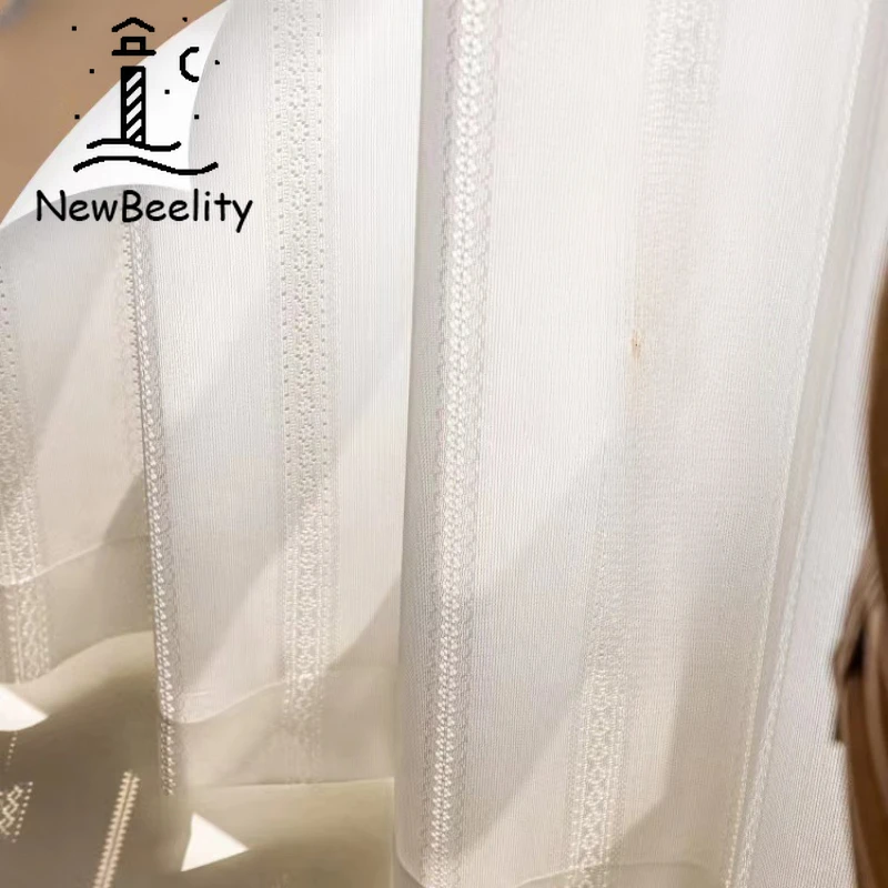 

Sun-protective and Light-permeable Curtains for Living Dining Room Bedroom Japanese-style White Mirror Veil