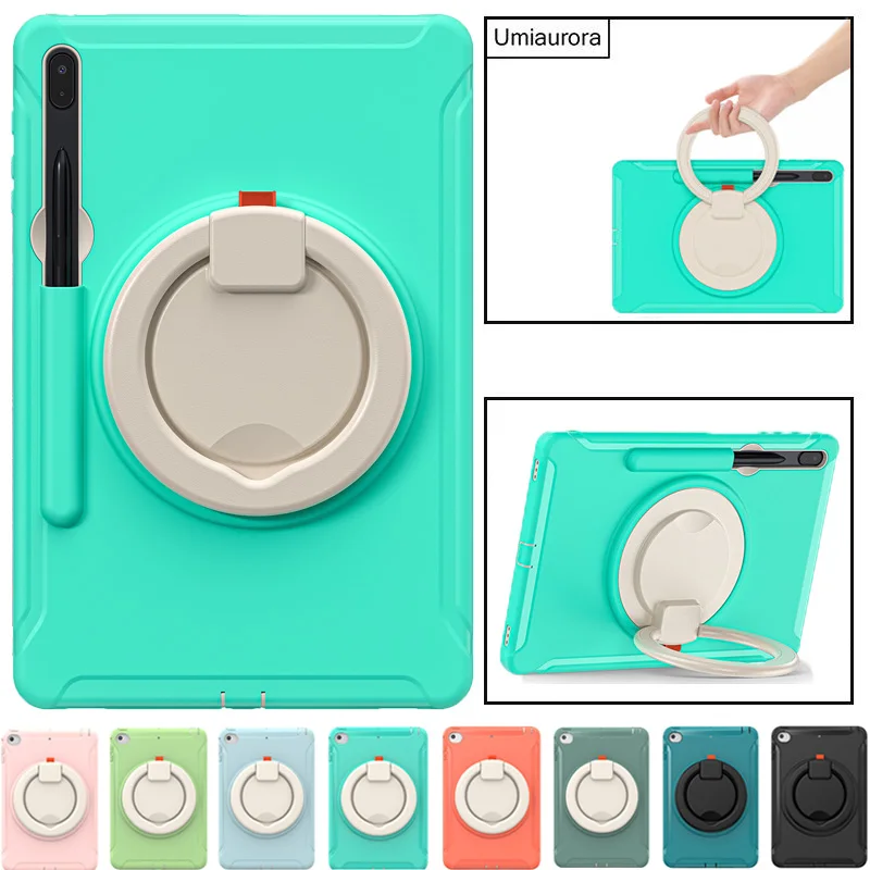

For Samsung Tab S6 S7 S8 S9 FE+ Plus 12.4" S10 Lite SM-X400 SM-X820 X610 X520 Pull Ring Stand Tablet Case Shockproof Armor Funda