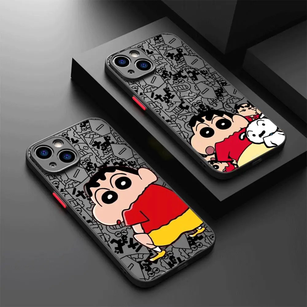 Crayons S-Shin-C-chan Phone Case for Apple iPhone 14 Pro Max 13 15 Plus 12 Mini 11 Pro XR 8 SE 7 6S XS MAX Shockproof Cover