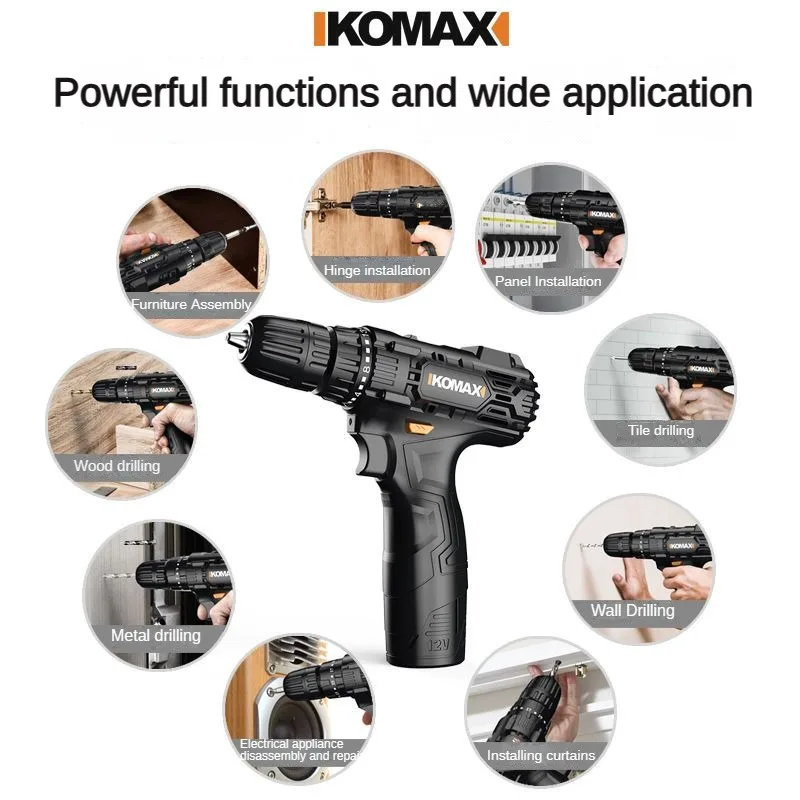 Xiaomi Handheld Electric Drill Household Hand Drill Rechargeable Tools Lithium Battery Multifunctional Impact Pistol Electric