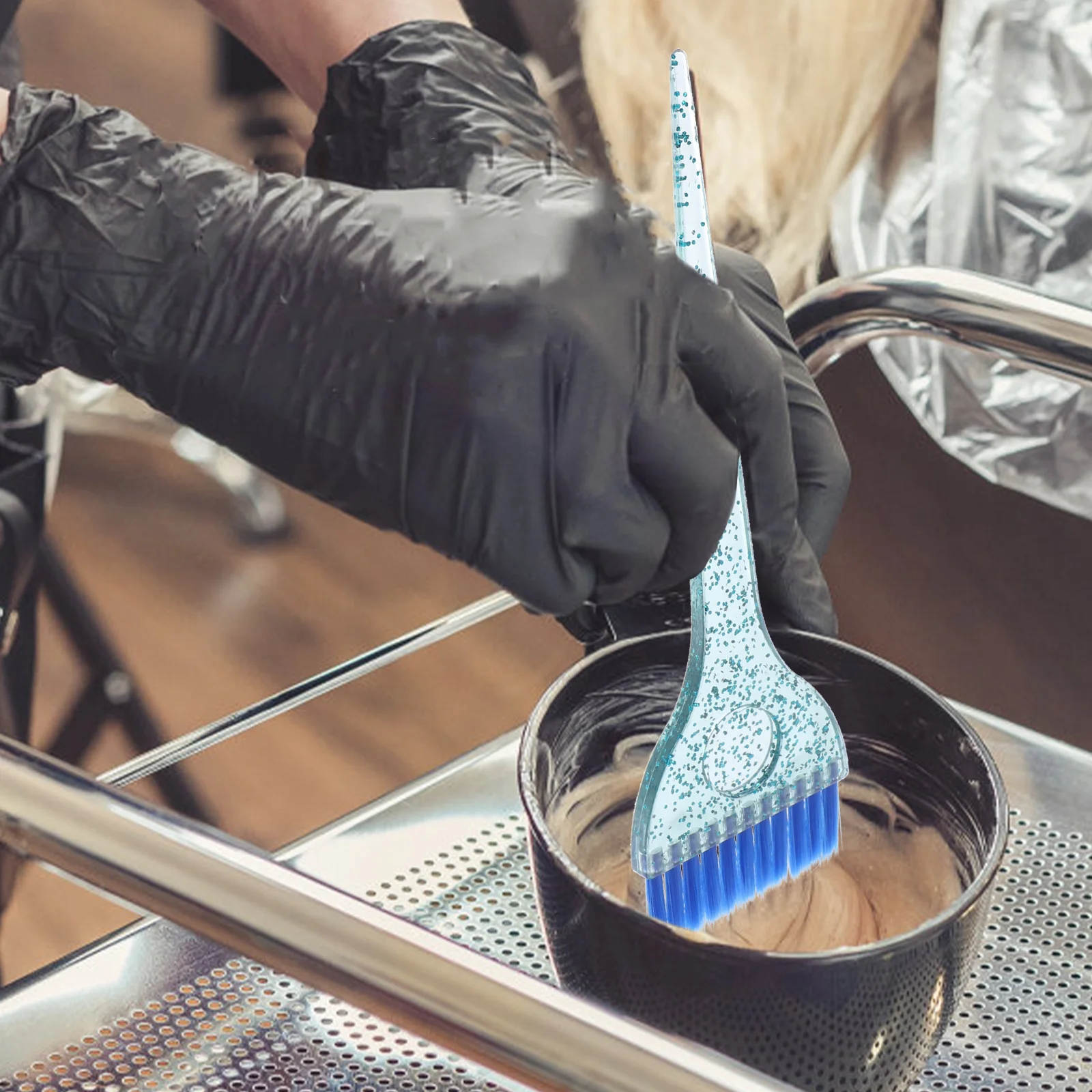 

1 комплект инструментов для окрашивания волос, многоразовая кисть для смешивания, чаша для смешивания с чешуей, утолщенный дизайн для салона, домашнего использования своими руками, легко чистится