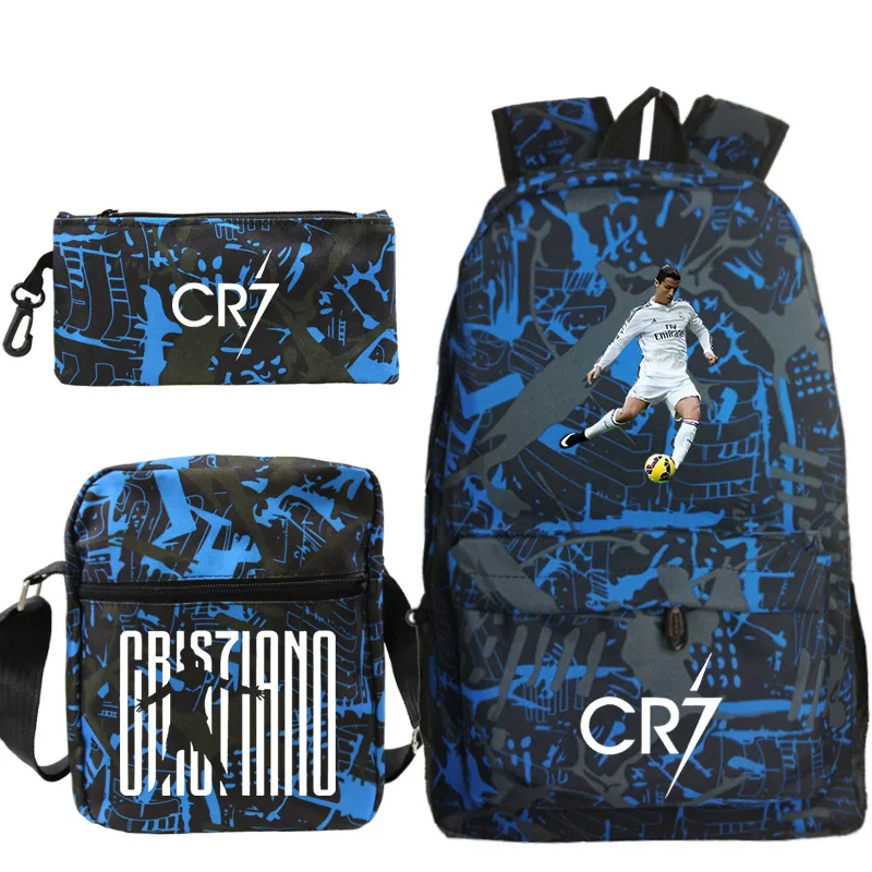 Mochila escolar leve para adolescentes, meninos e meninas, mochilas CR7, estilo simples, sacos de capacidade para mulheres e homens, viagem, novo,