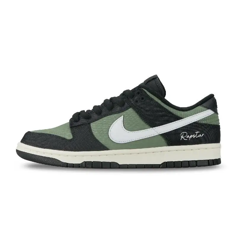

【Customize】Nike Dunk Skateboarding Shoes Unisex Low-top Black/white/green Sneakers shoes DV7211-001