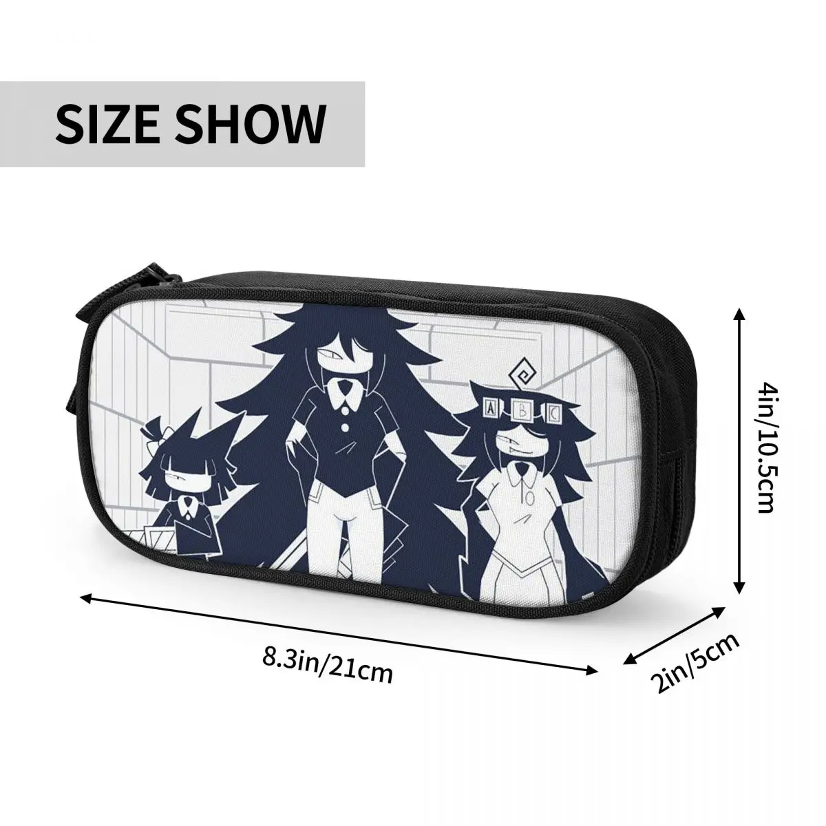 FPE Miss Circle Doodle Cartoon Game Pencil Cases for Student Gifts Pen Box Pencil Bag Large Storage Pencil Pouch