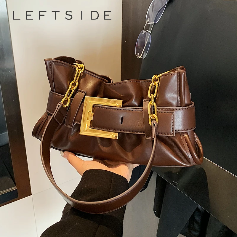 

Левая сторона, женская маленькая сумка через плечо из искусственной кожи, зимние сумки через плечо с цепочкой 2024, роскошные дизайнерские трендовые женские сумки и кошельки