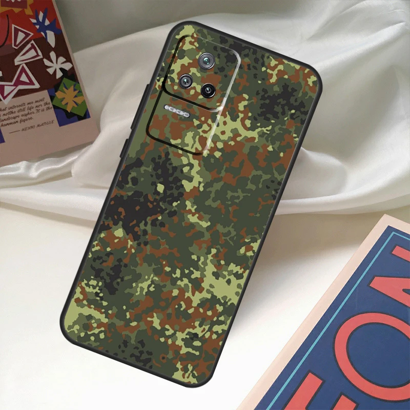 Flecktarn Camouflage Camo Case For Xiaomi 13 14 Ultra 11T 12T 13T Pro 12 Lite POCO X6 M6 Pro X3 X4 X5 M5s F3 F5 Cover