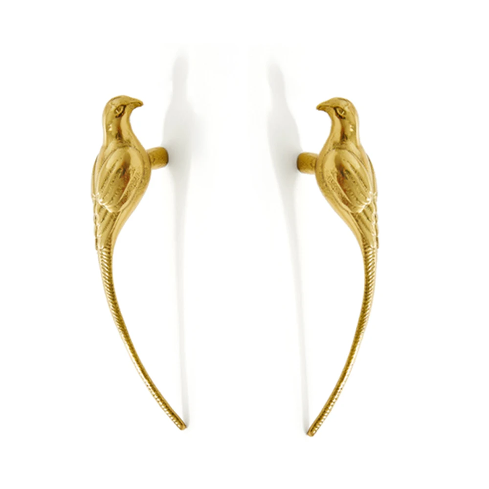Bird Brass Cabinet Door Knobs Drawer Pulls Nightstand Knobs Home Decor Dresser Pulls Gold Animal Furniture Handles Fine Hardware