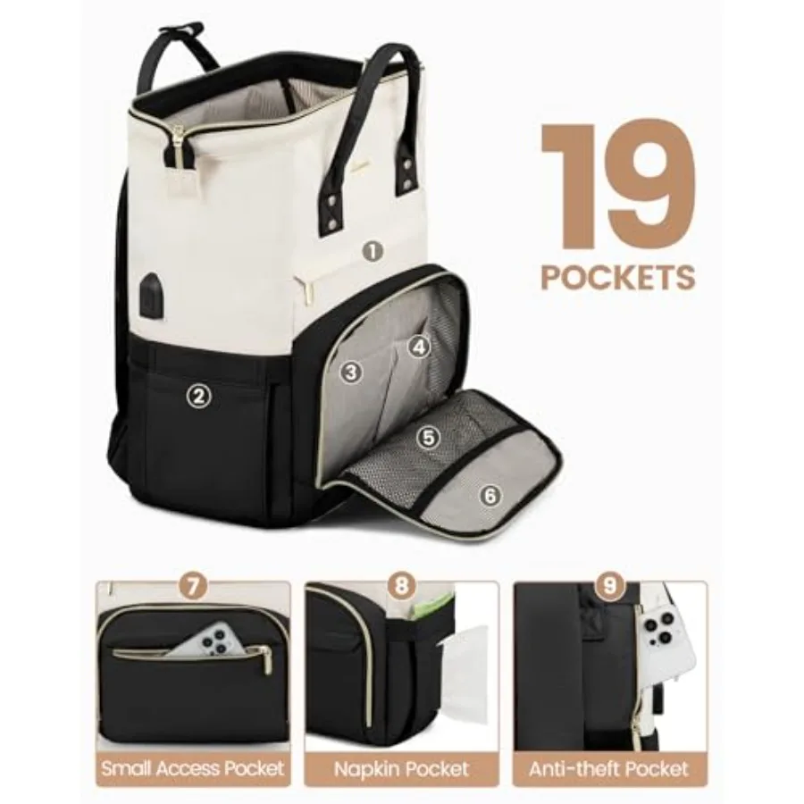 Laptop Backpack for Women, Fashion Computer Backpacks Purse, School Student Bookbag for Girl, Business Travel Bags, Doctor Nurs view 3