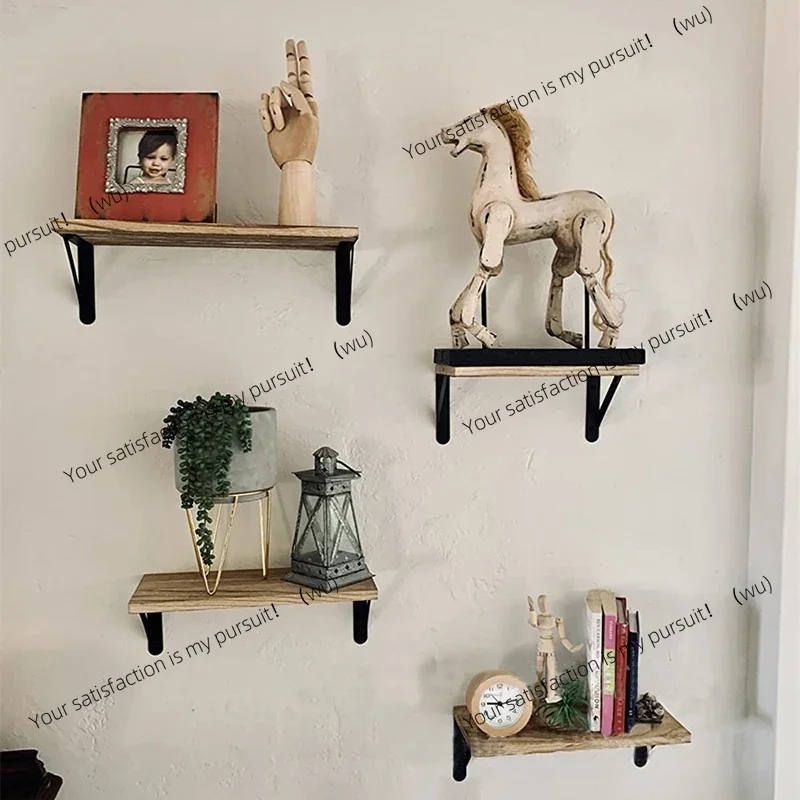 Wooden suspended wall bathroom hanger storage kitchen organizer living room display shelf