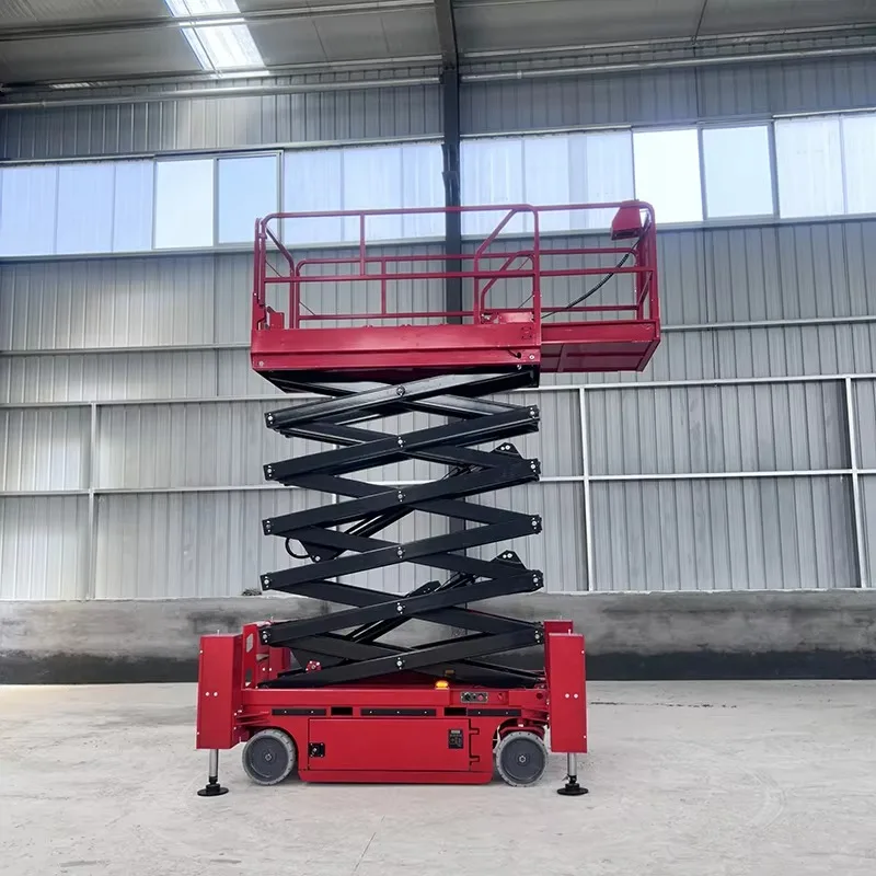 Customized CE ISO Capacity 450kg 6m 8m 10m 12m 14m Aerial Work Platform Mobile Electric One Key Leveling Scissor Lift