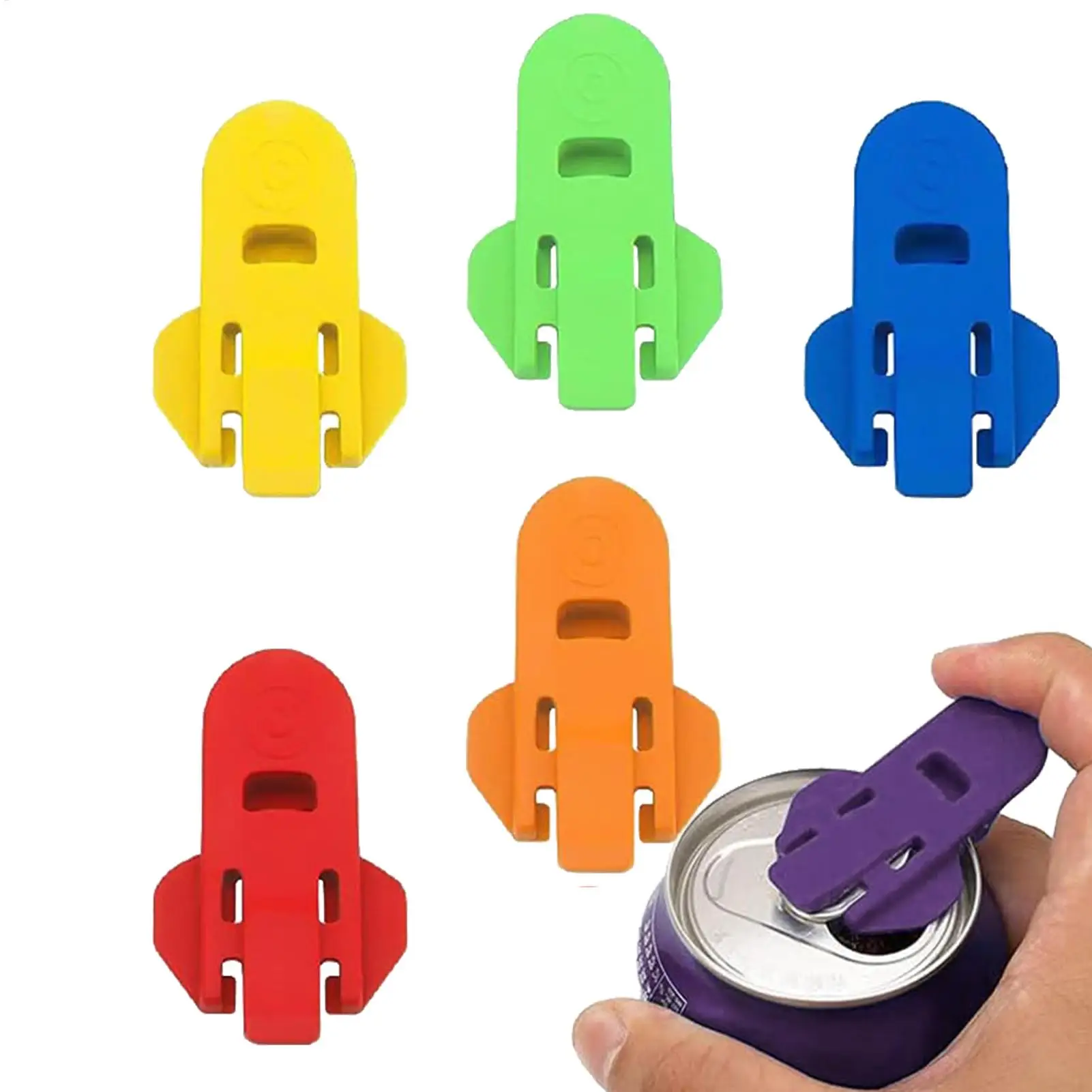 

hot sale 6pcs Color Beverage Can Opener With Protective Cover Plastic Tab Can Openers Reusable Easy Can Opener Kitchen Tool