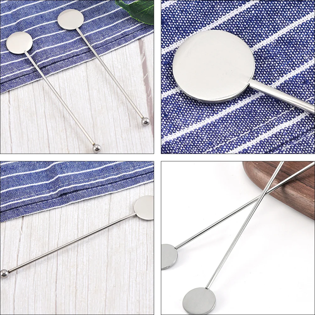

5 Pcs Steel Stainless Stir-fried Milk Powder Spoon Cocktail Swizzle Sticks Stirrers