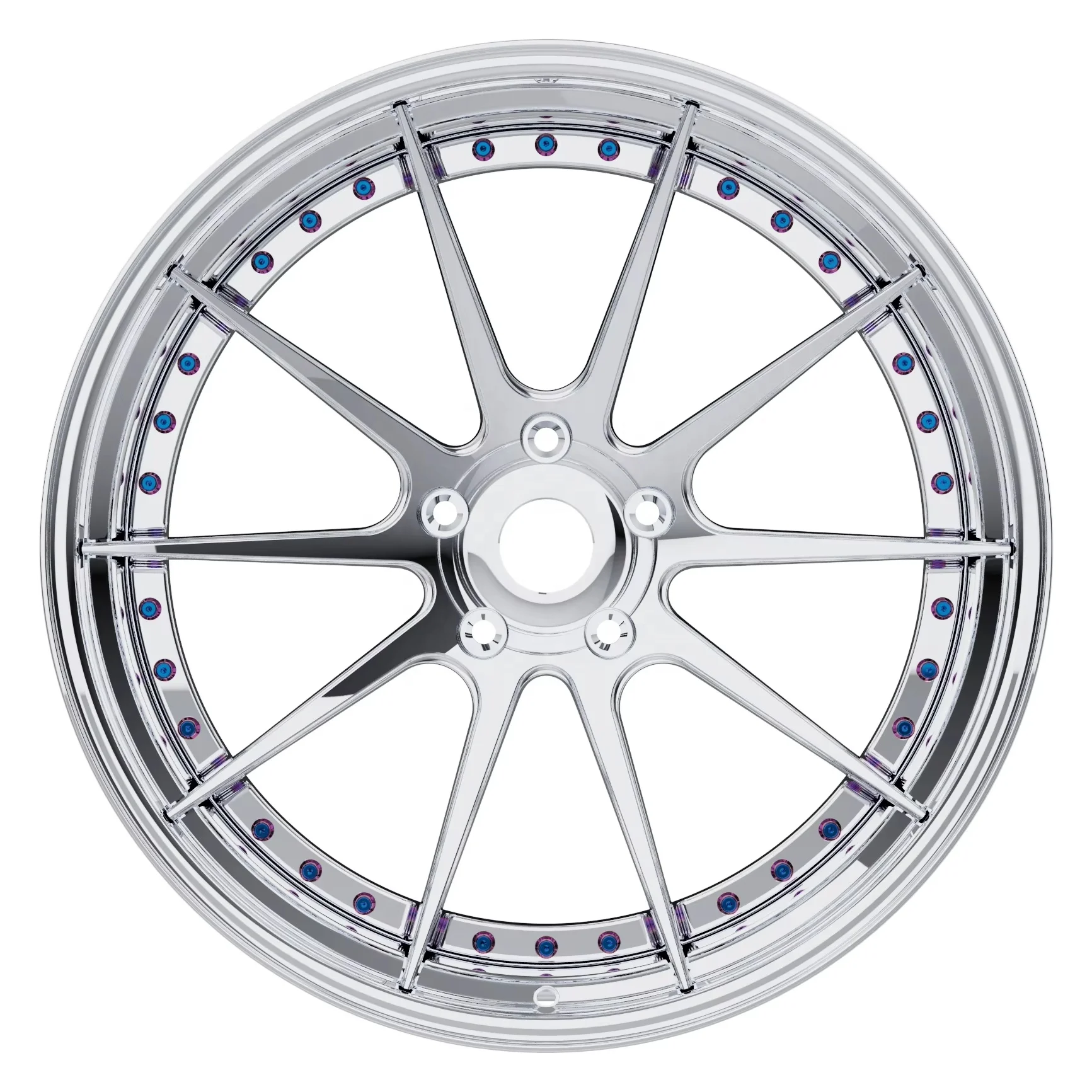 New Design Deep Concave All Chrome Color With Titanium Screws 19 20 21 Inch Forged Wheels Customize Size