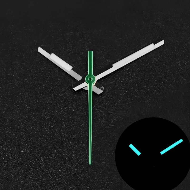 New Watch Hands With C3 Bgw9 Green Blue Luminous For Seik Nh35 Nh36 NH34 Mechanical Movement Skx007 Case 28.5mm Dial Mods Index