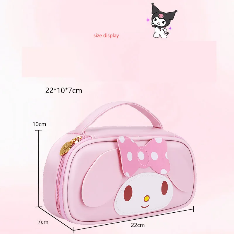 Sanrio Kuromi Large Capacity Pencil Case Cartoon Student Portable PU Pen Bag school Stationery My Melody Supplies Storage Bag