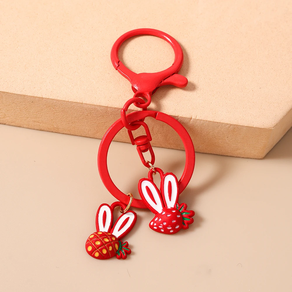 

Aihua Cute Pineapple Rabbit Keychain for Women Rabbit Keyring Car Key Handbag Decor Pendants Ornaments Jewelry Gifts Trinkets