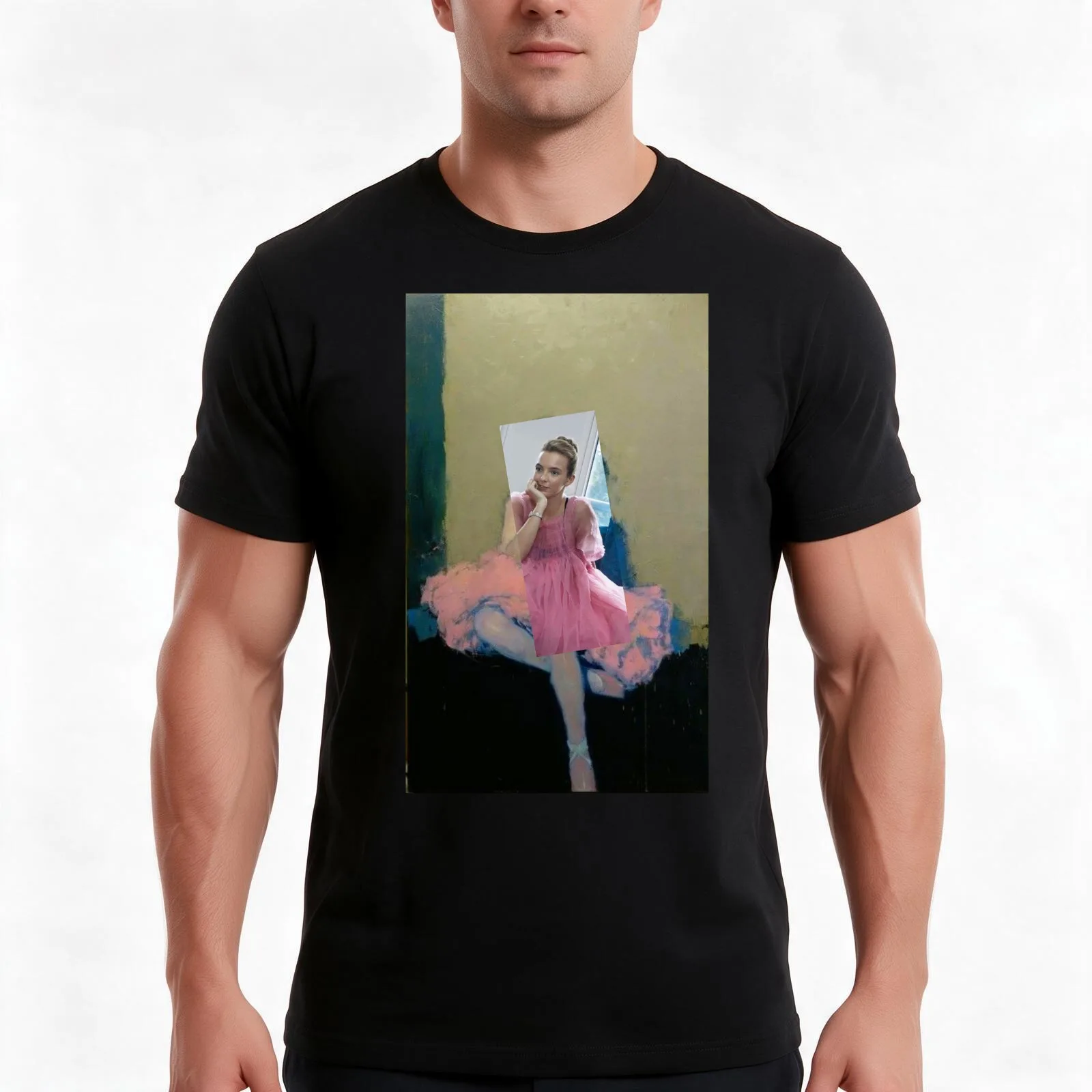 Ballerina Villanelle T-Shirt, Summer Casual Cotton Tee, Oversized Streetwear Tops, Vintage Graphic Print, Loose Fit Short Sleeve