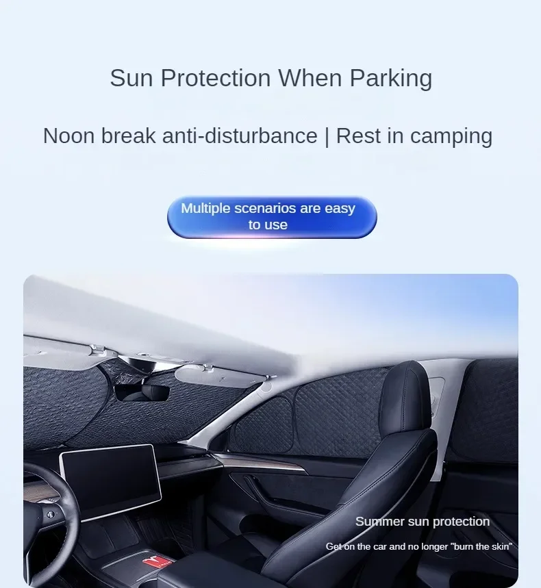 für Tesla Modell 3 Y S X 2025-2020 2026, Upgrade, Sichtschutz, Seitenfenster, Sonnenschutz, vorne und hinten, Windschutzscheibe, Blindschattierung, Outdoor, Camping – Detail 17