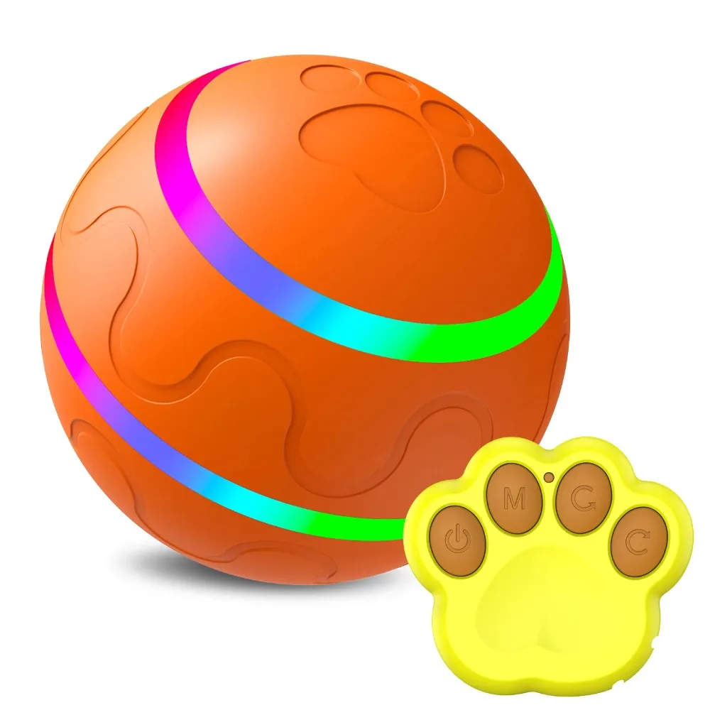 

Smart Electric Dog Toy Ball With LED Flashing,Pet Cats/Dogs Interactive Chew Toys With Remote Control USB Rechargeable