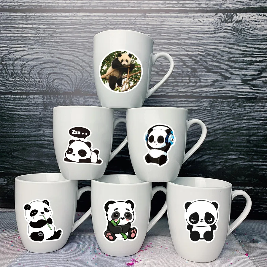 50 pcs/set Cute China Panda PVC Waterproof Stickers Scrapbooking Diy Journaling Sticker Laptop Cup Decorative Sticker Stationery