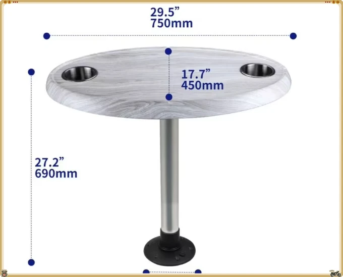 Solid Wood Adjustable Table Stand Base Marine Yacht Tea Coffee Desktop Support Hardware