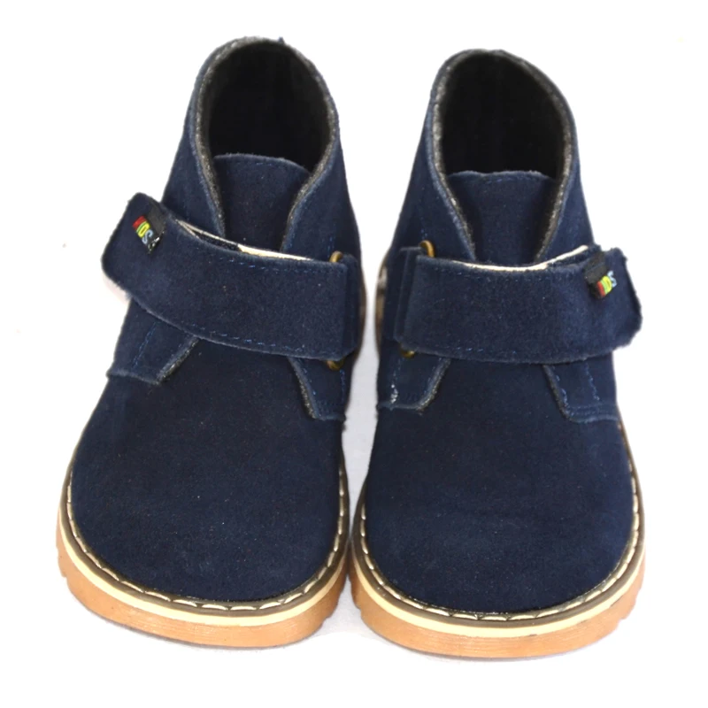 Winter Soft Suede Leather Kids Shoes with Warm Plush Lining