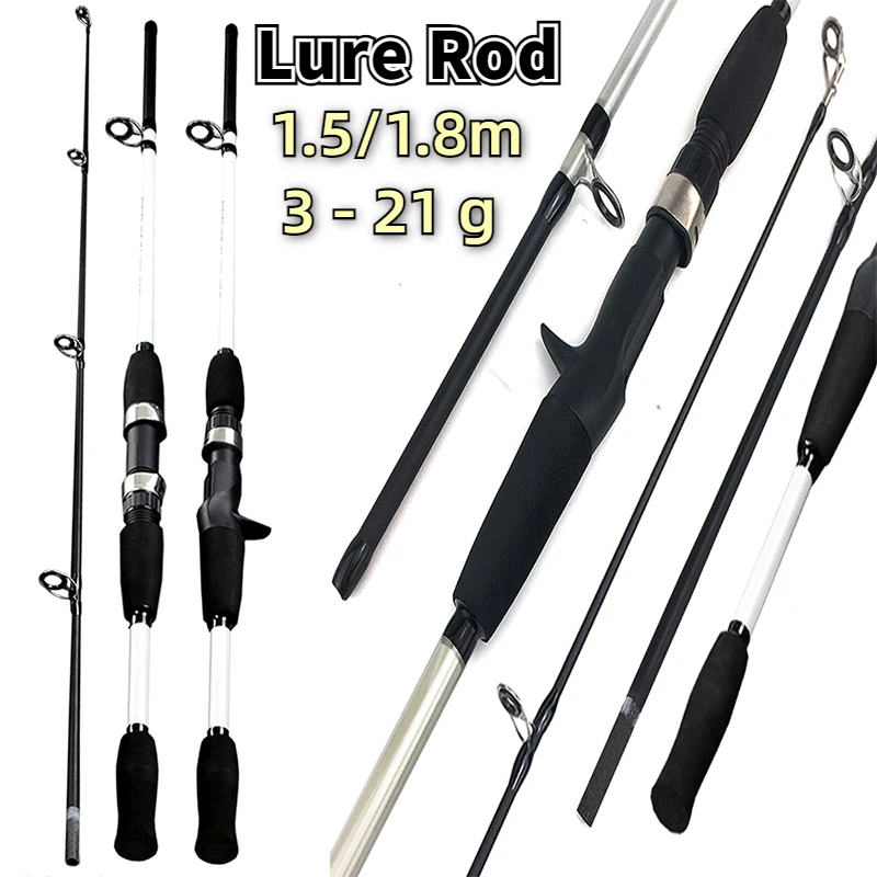 High Quality Super Light Spinning/Casting 2 Sections Fishing Rod 1.5/1.8m M Power Fast Action Feeder Pole Lure Weight 3-21g