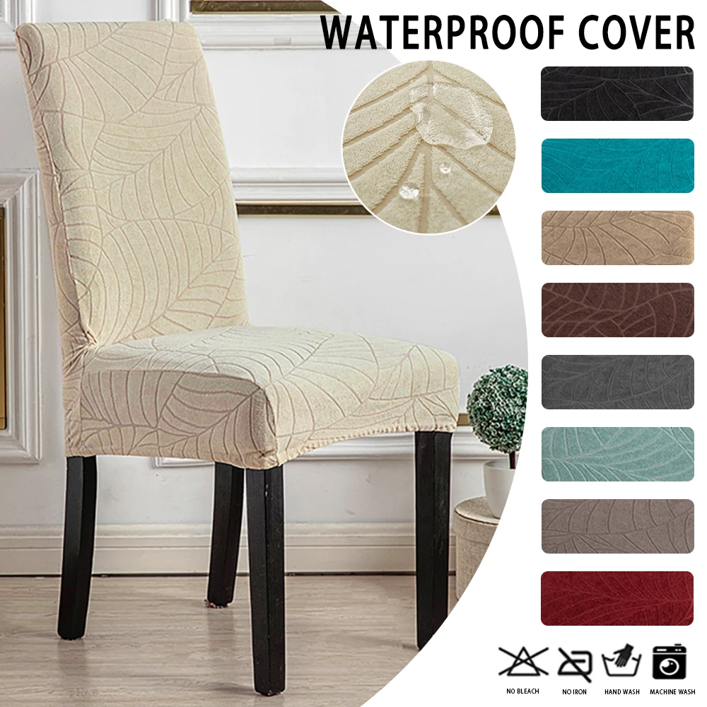1pc Splash Proof Soft Chair Covers Dining Room Chair Seat Cover Stretch Furniture Protector Office Restaurant Party Home Decor