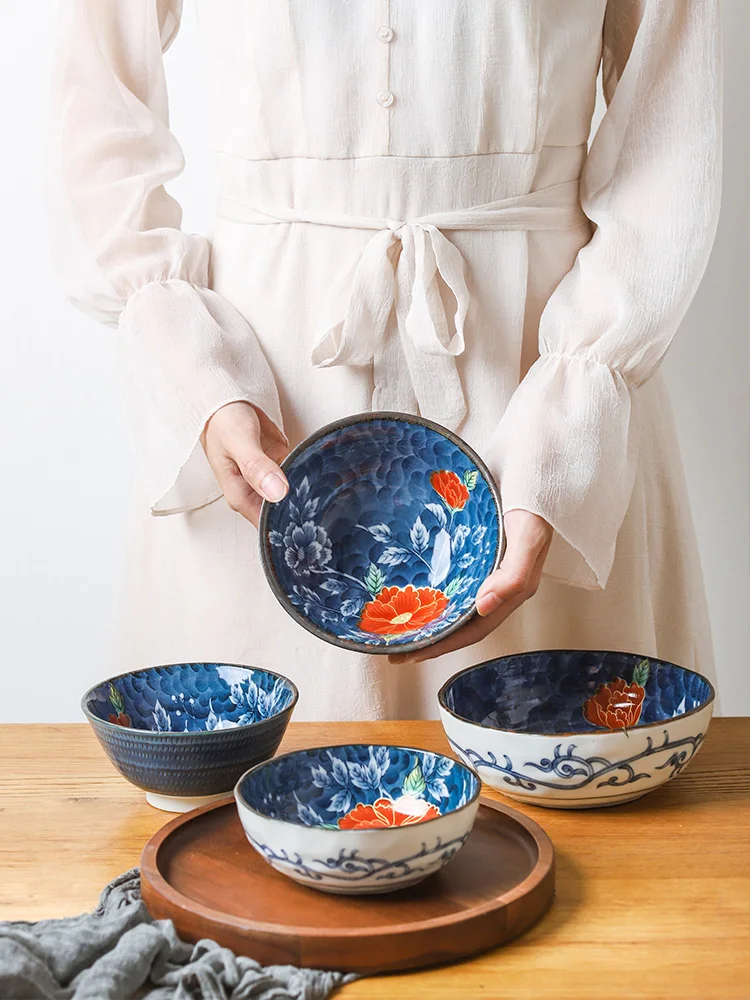 

Japanese Sle Cerc Bowl Rice Bowl Soup Bowl Porcelain Dinnerware Set Home Use Plate Di Floral Pattern Court Sle Bowl