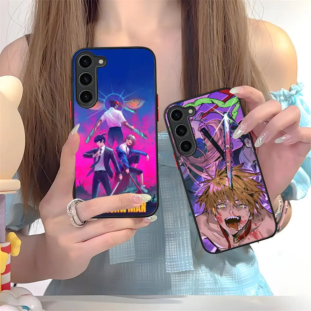 

Чехол для мобильного телефона с бензопилой Anime Man для Samsung Galaxy S25 S24 S23 S22 S21 Plus FE, ультрацветный силиконовый защитный чехол для мобильных телефонов