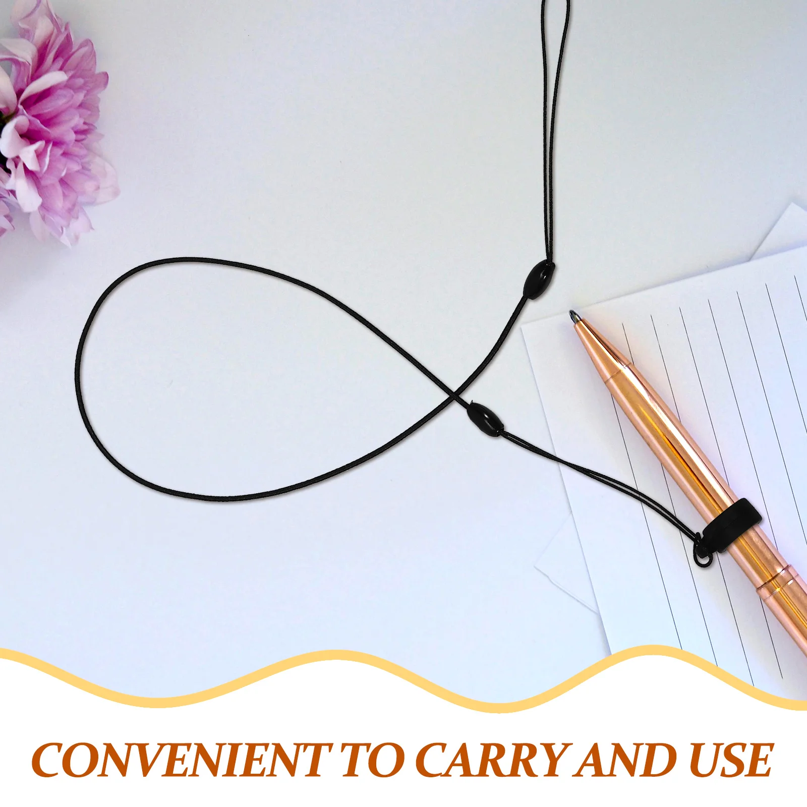 10 Pcs Signature Pen Elastic Cord Rope Anti-lost Hanging Attachment Lanyards Keychain Belt Ropes Stretch Fixing Seat