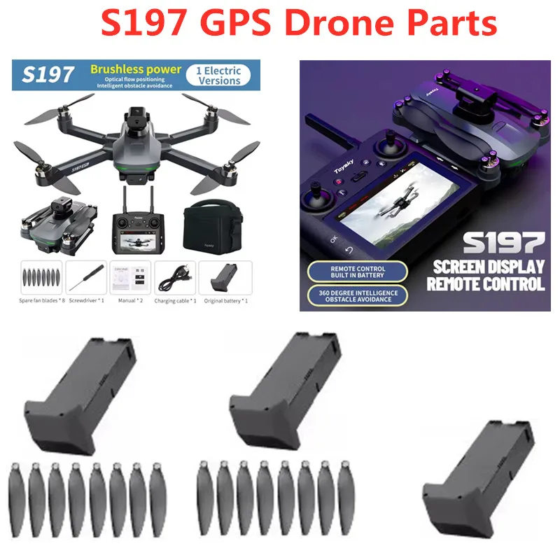 

S197 GPS Drone Battery 3.7V 2200Mah /Propeller For S197 GPS RC Drone Original Accessories S197 GPS RC Dron Battery Blades Toys