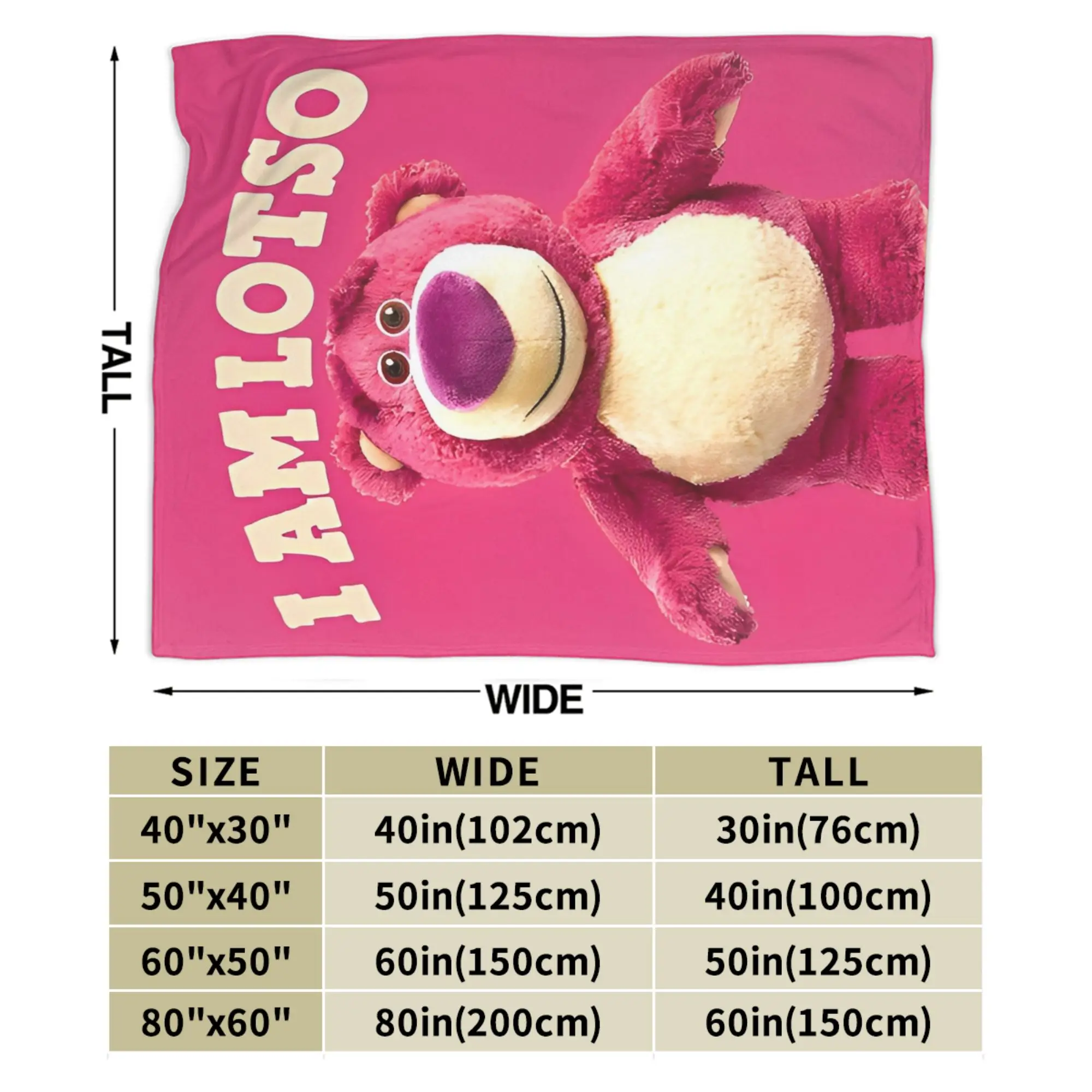 Lotso Cartoon  Blanket  Soft Warm Aesthetic Plush Bedding Throws For Bedroom Picnic Flannel Bedspread Bed Cover