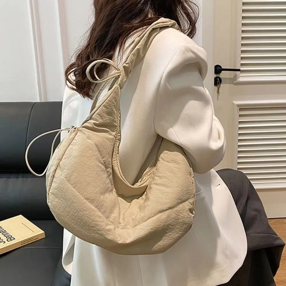 Fashionable Nylon Pleated Shoulder Bag Portable Drawstring Crossbody Bag Underarm Bag  INS Korean Style Hand Bag Outdoor - view 4