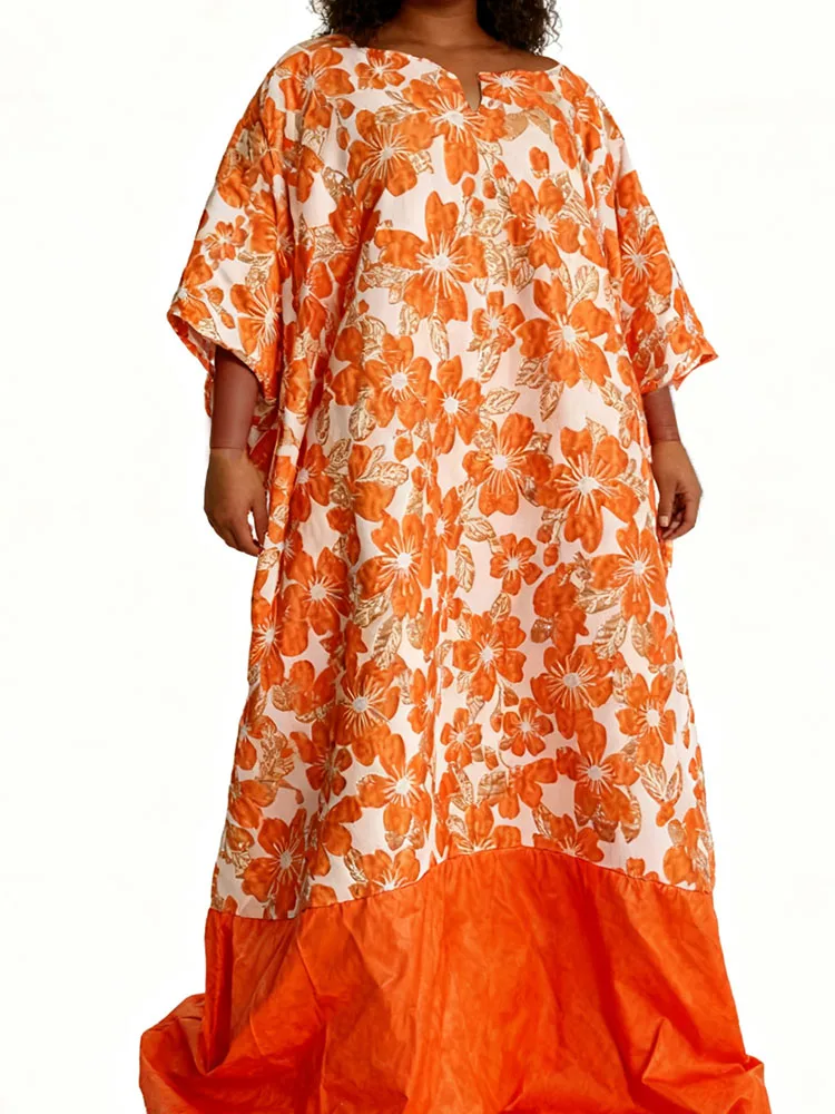 

2025 Новое африканское платье-халат Дашики | Парча Bazin Riche с рукавами из органзы | Женская элегантная праздничная одежда Boubou