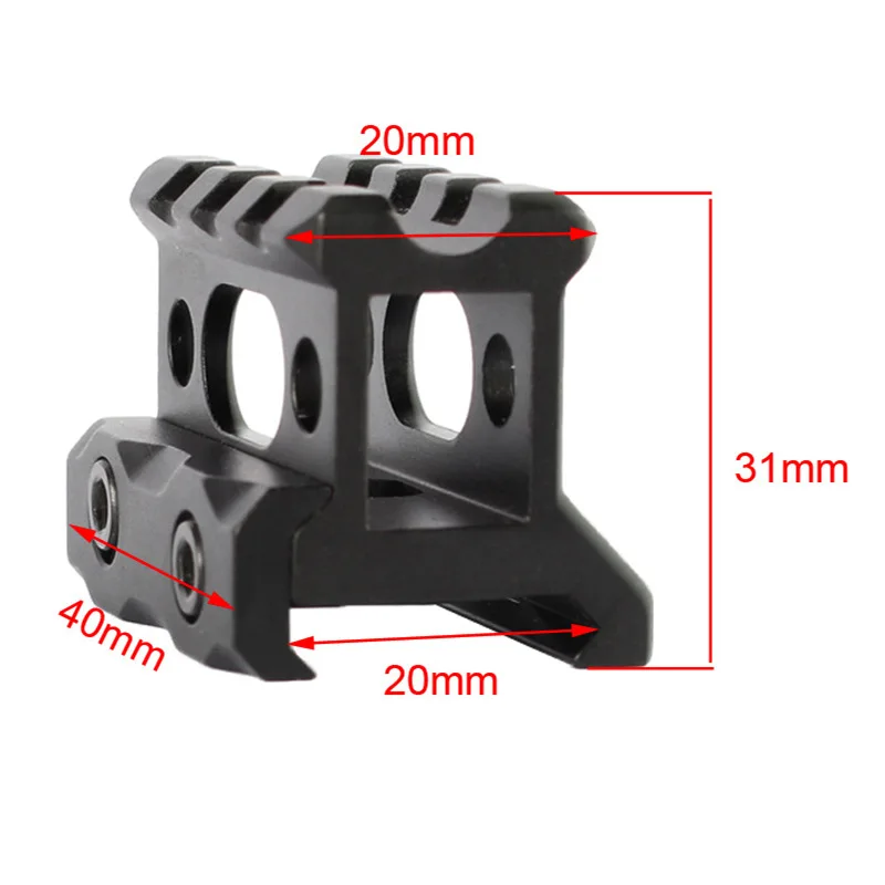 Riser Mount 1" Height Picatinny Short Riser Mount Aluminum Alloy Scope Riser Base Mount 20mm Picatinny Rail