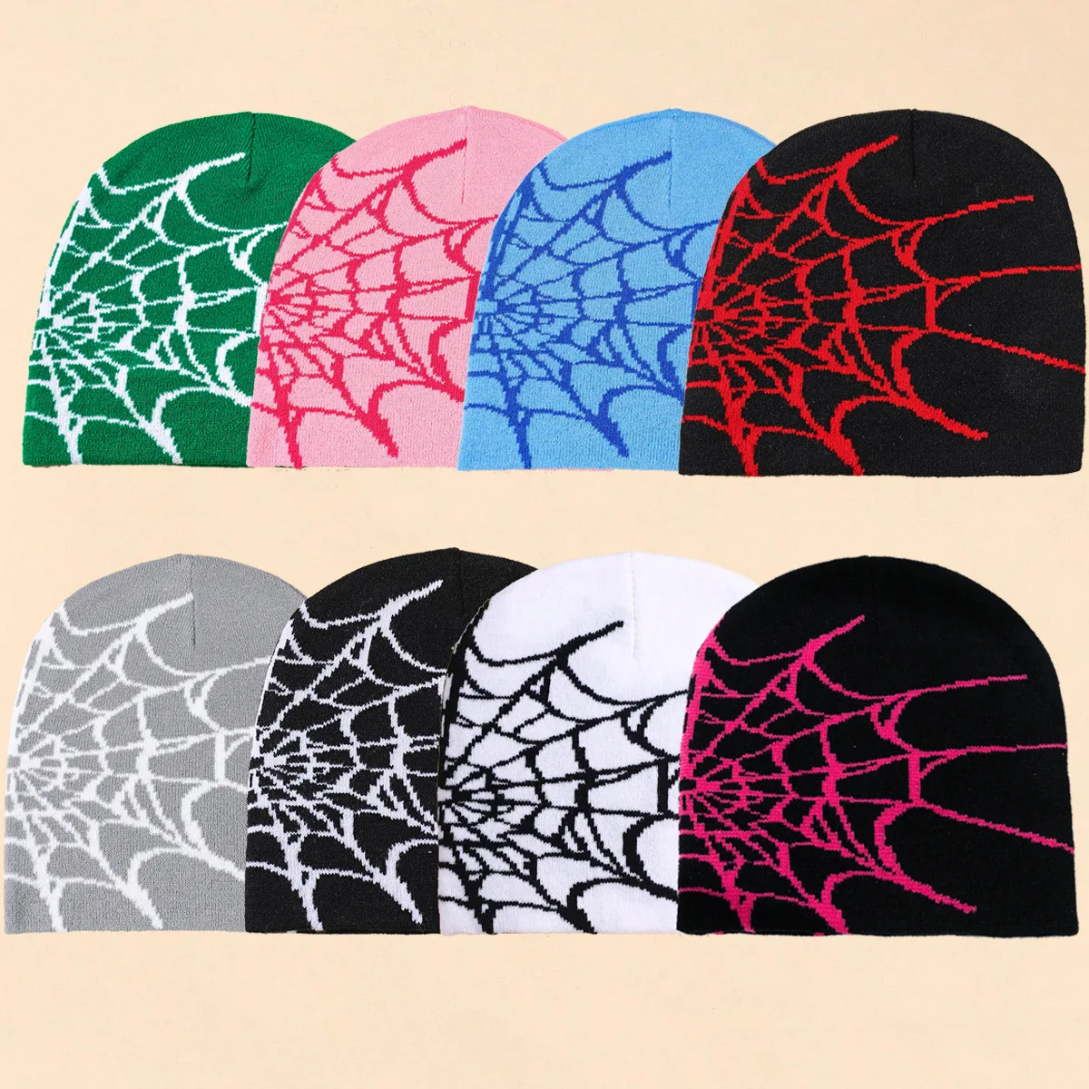 

New Cartoon Spider Embroidered Beanies Hat Men Winter Autunm Warm Knitted Bonnet Cap Soft Wool Skullies Beanies Caps Boys Gifts