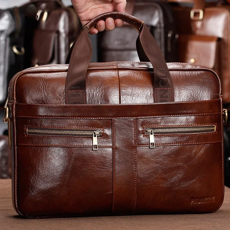 

Мужская сумка Busin Travel из мягкой кожи в стиле ретро, многофункциональная сумка для ноутбука с несколькими книгами и плечами...