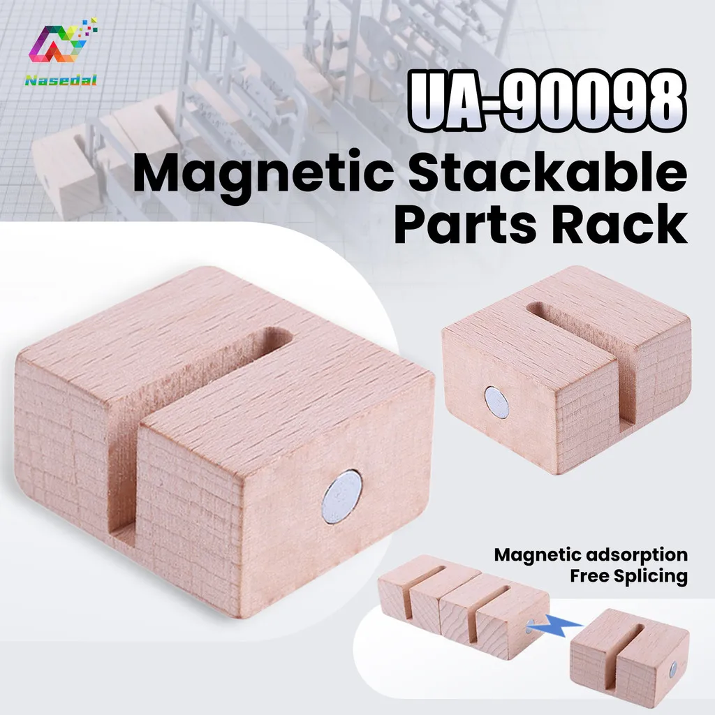 

Ustar UA-90098 Magnetic Model Parts Rack for Gundam Model Parts Organization Storage Wooden Interlocking Modular Design Storage