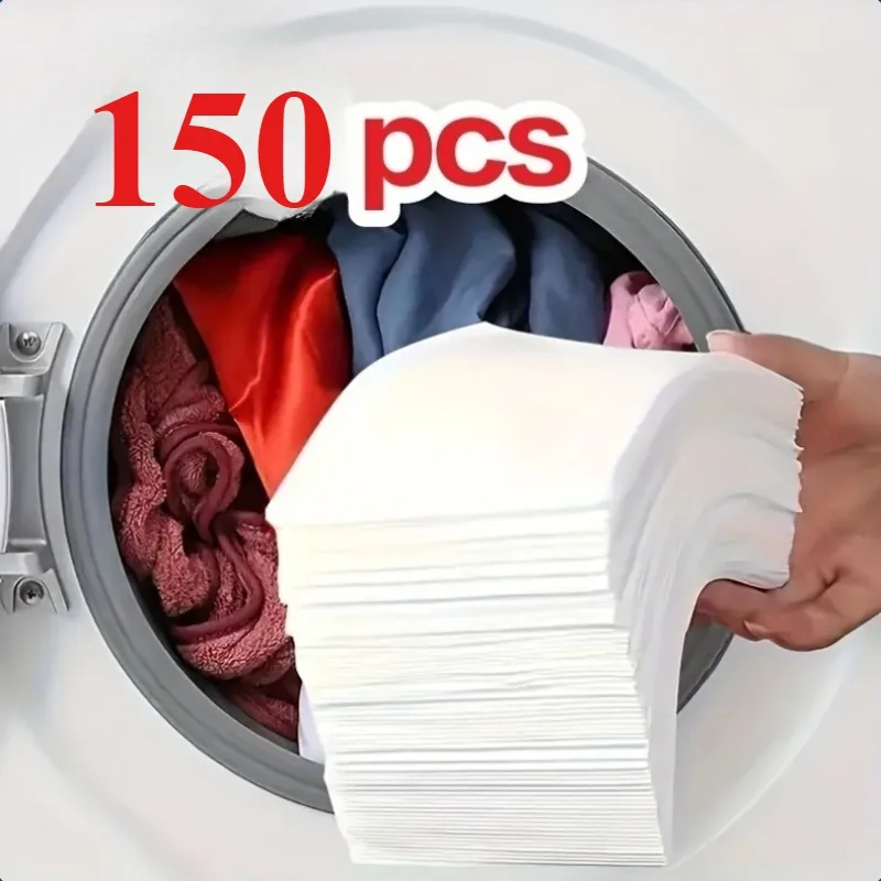 150Pack of color-absorbing laundry cloths to prevent color mixing，Prevents color transfer，Protects clothing from fading