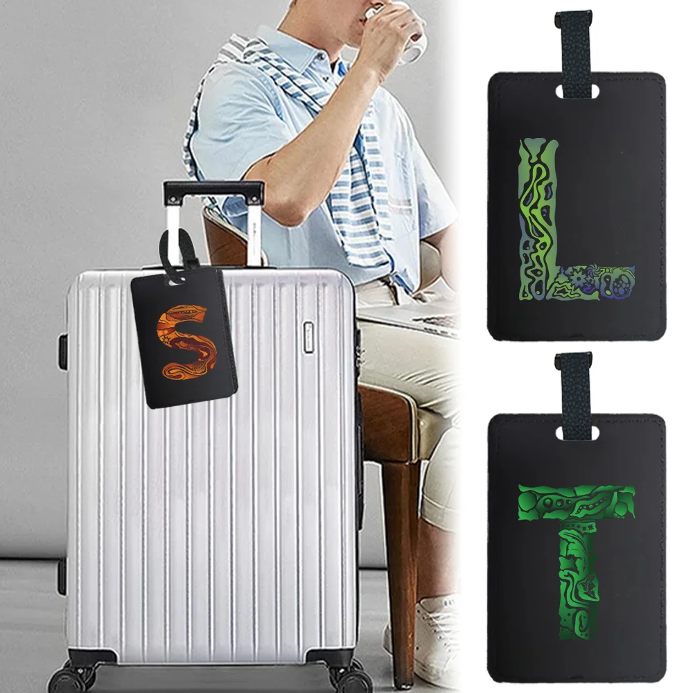 Pu Luggage Tag Pass Fashion Luggage Baggage Bag Personalized Suitcase Identifier Label Travel Accessories Engrave Image Pattern