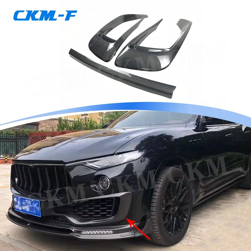 

Carbon Fiber Front Bumper FogLamp Air Vent Frame Cover for Maserati Levante 2016 - 2020 Front Middle Lip Decoration Trim Strip