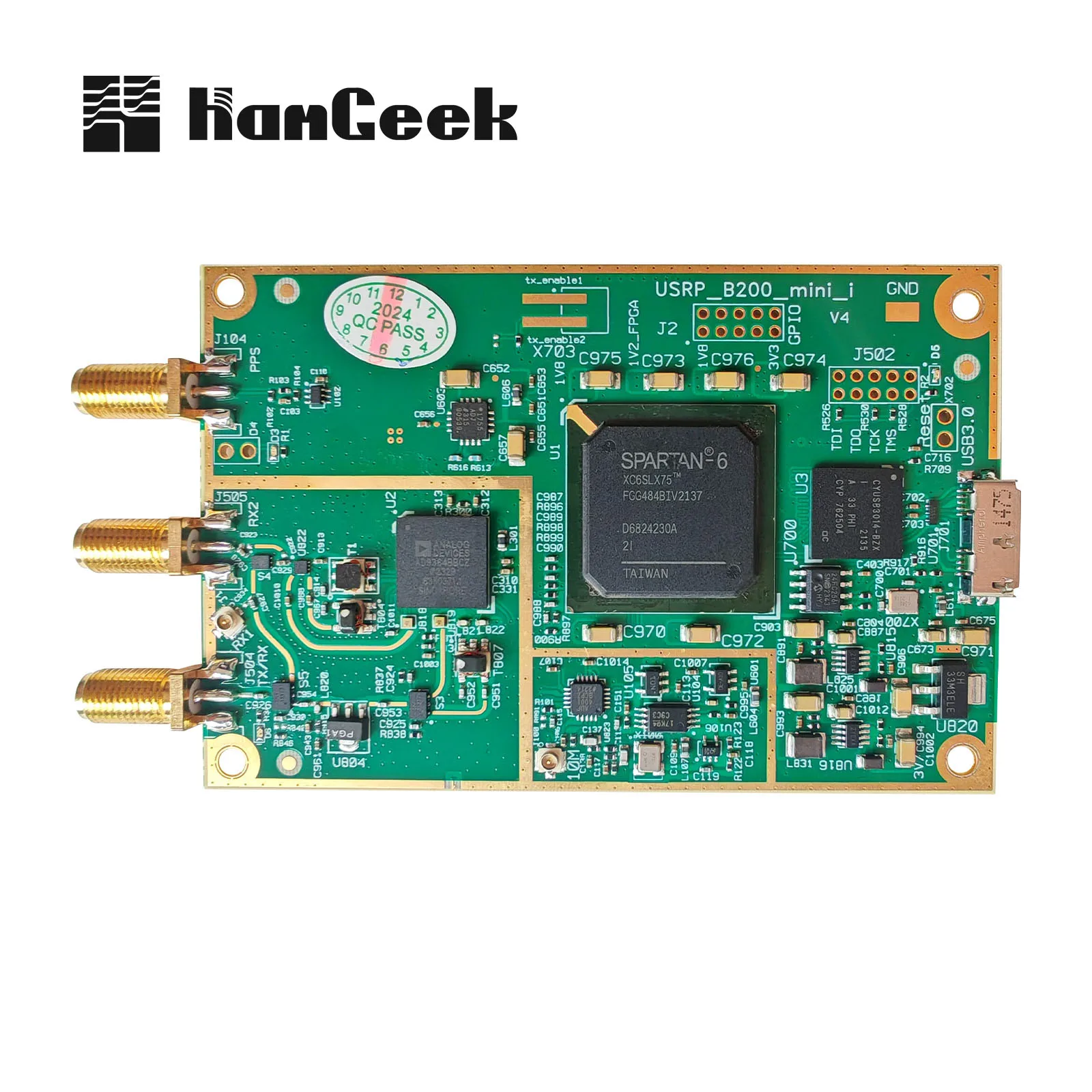

HamGeek B210 70M-6GHz SDR Radio SDR Transceiver Module Software Defined Radio TX RX Replacement for USRP B210