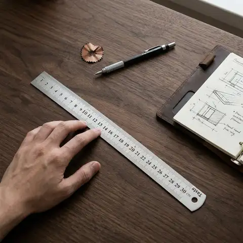15-40CM Zero Glare Satin Chrome Stainless Steel Machinist Engineer Ruler With Graduations In MM
